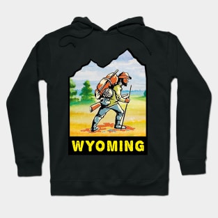 Hiking Wyoming Vintage Style Hiker Mountain Man Hoodie